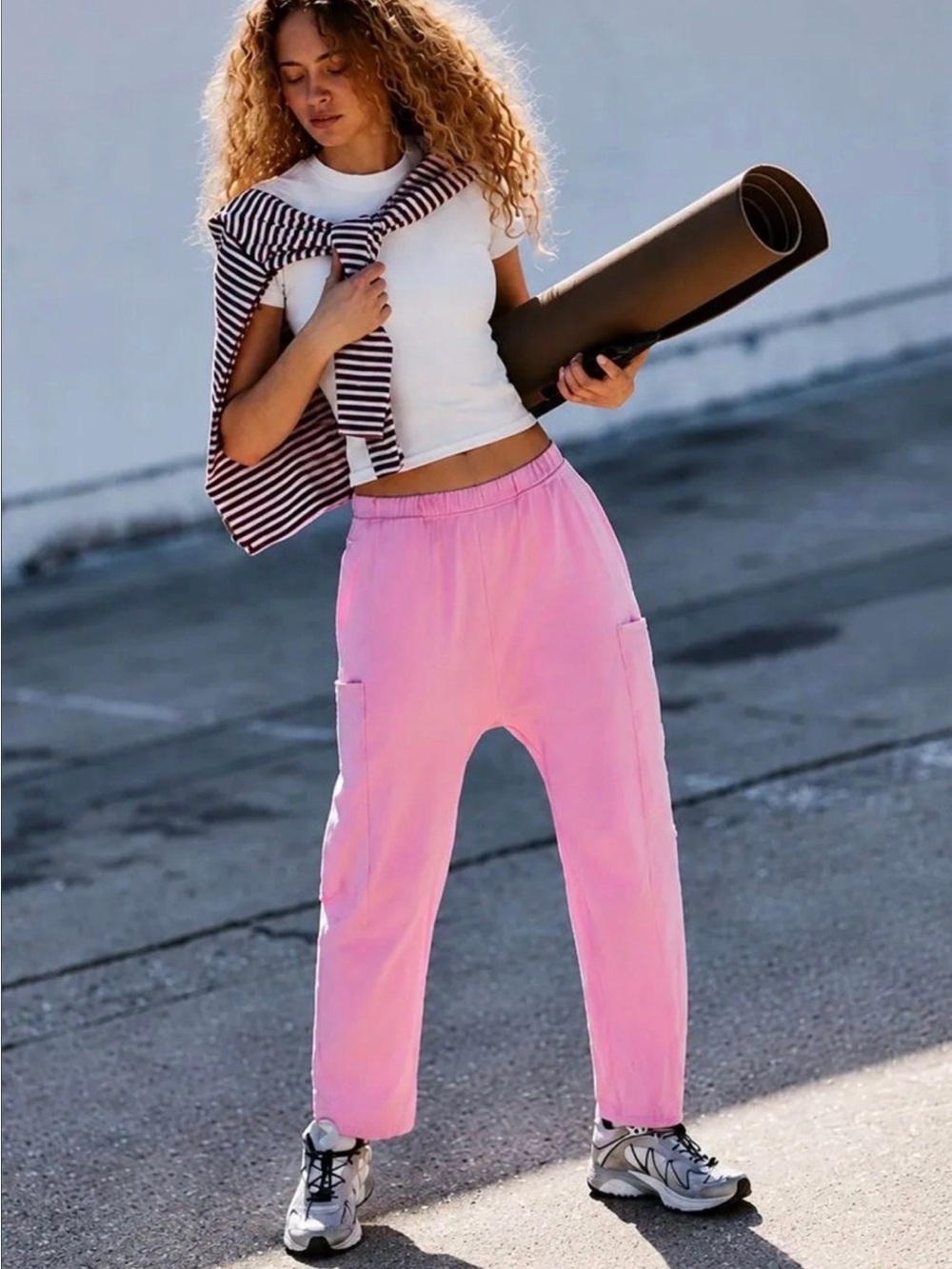 Free People Movement Hot Shot Pant Hot Pink Cotton Candy Medium New With Tags